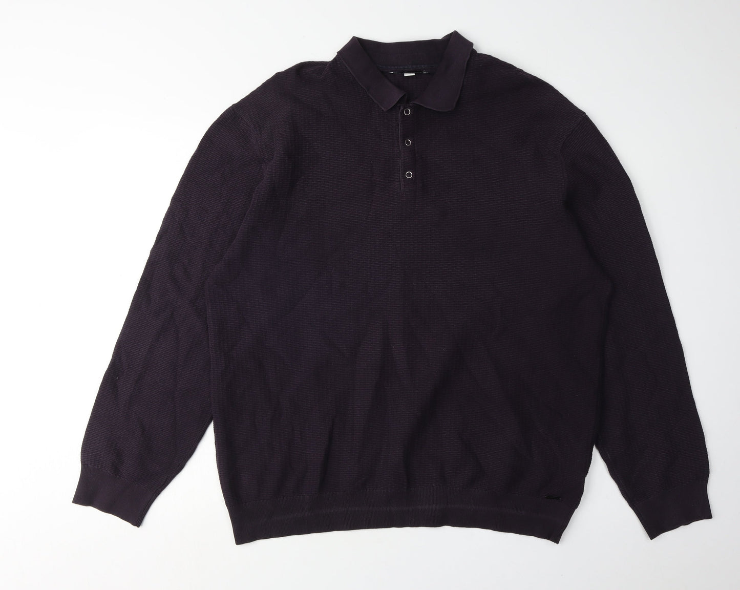 Marks and Spencer Men's Black XL Long Sleeve Polo