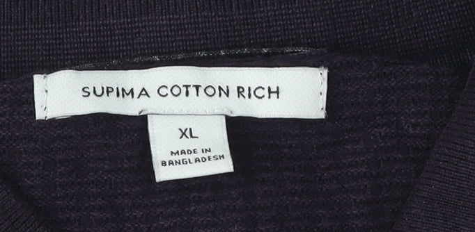 Marks and Spencer Men's Black XL Long Sleeve Polo