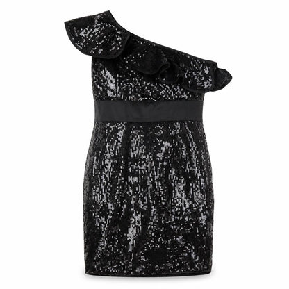Monsoon Women's Black Sequin One Shoulder Dress Size 10