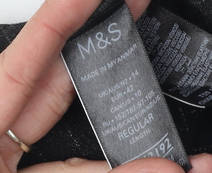 Marks and Spencer Women's Black A-Line Skirt, Size 14