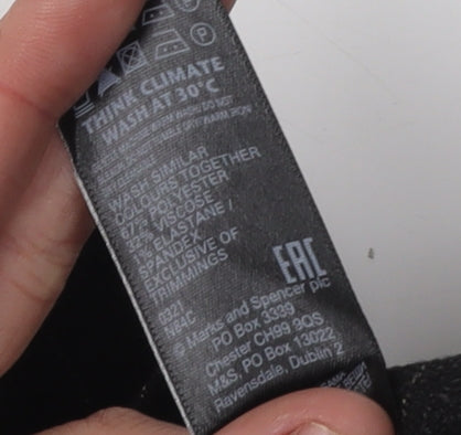 Marks and Spencer Women's Black A-Line Skirt, Size 14