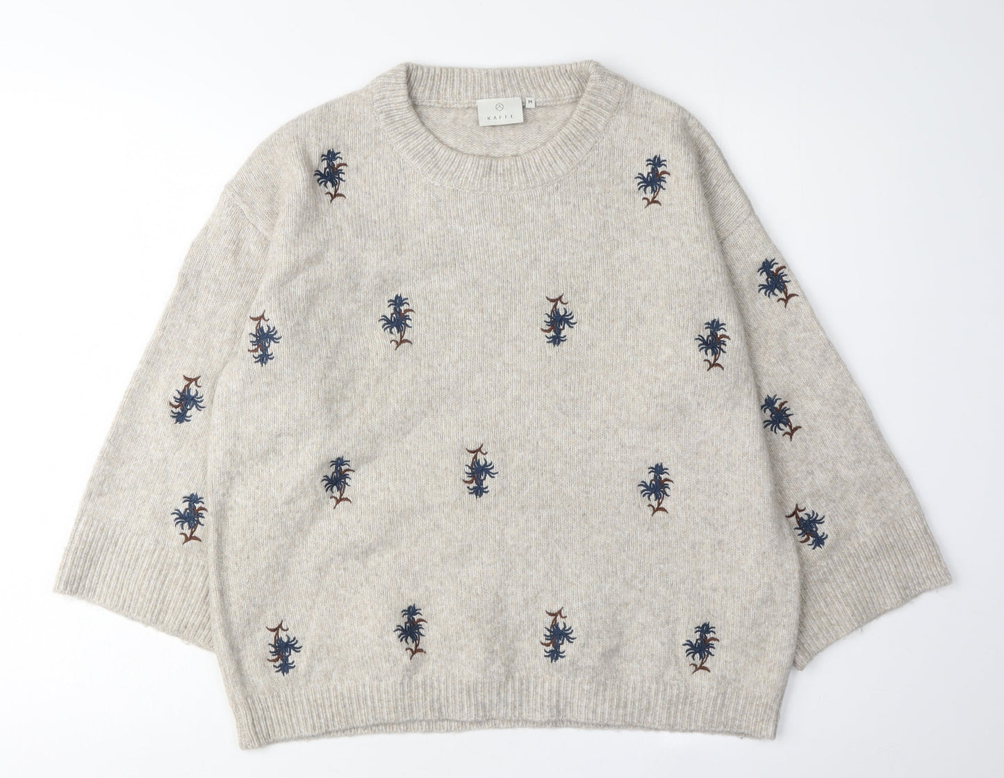 Kaffe Women's Beige Pullover Jumper M Acrylic Blend