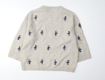 Kaffe Women's Beige Pullover Jumper M Acrylic Blend