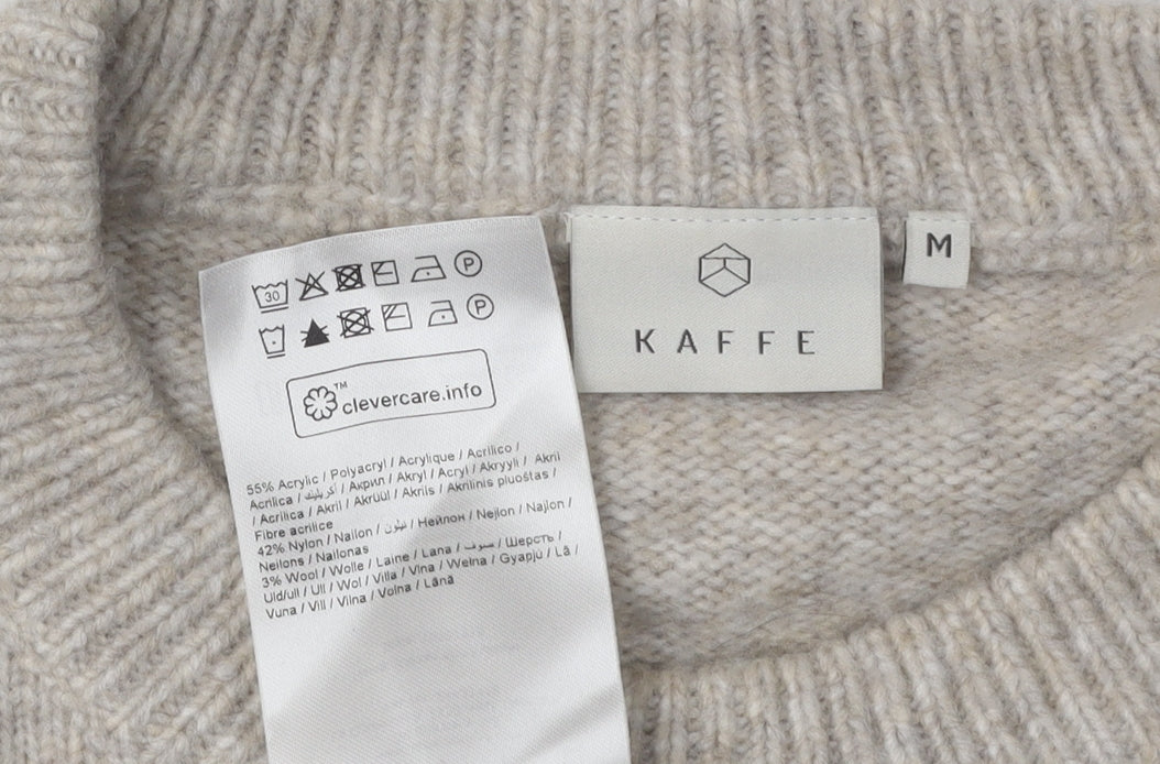 Kaffe Women's Beige Pullover Jumper M Acrylic Blend