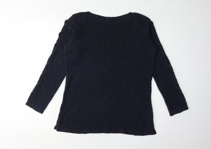 Womens UK Size 10 M&Co Blue Pullover Jumper