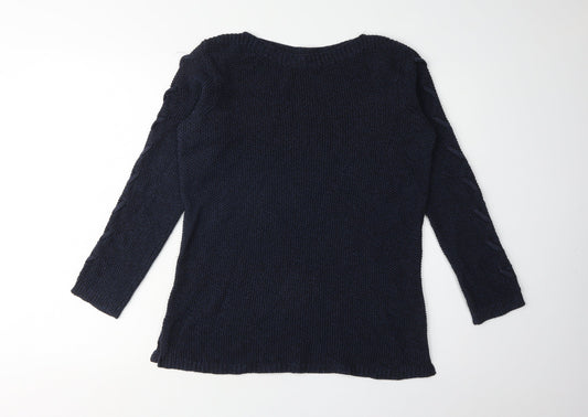 Womens UK Size 10 M&Co Blue Pullover Jumper