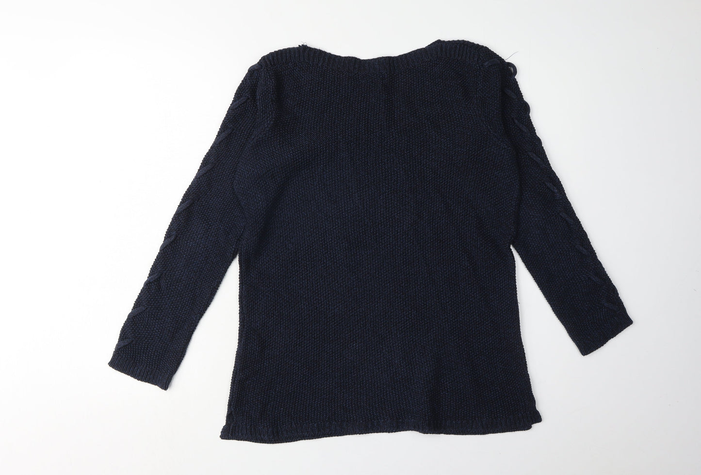 Womens UK Size 10 M&Co Blue Pullover Jumper