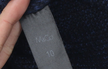 Womens UK Size 10 M&Co Blue Pullover Jumper