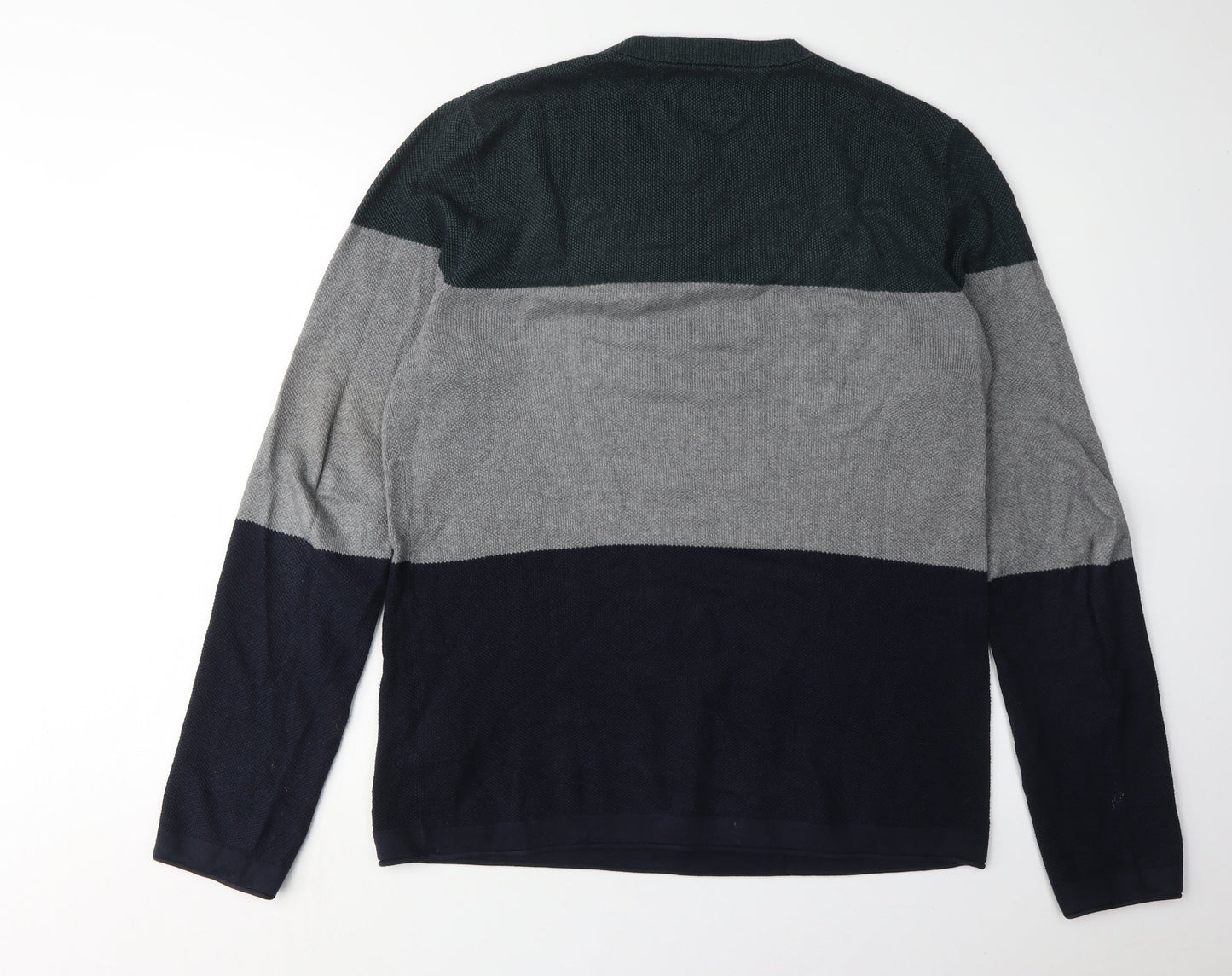 Jack & Jones Men's Multicoloured L Cotton Pullover Jumper