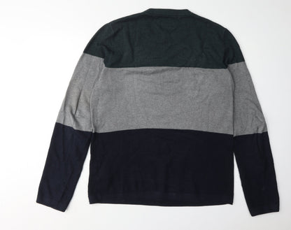 Jack & Jones Men's Multicoloured L Cotton Pullover Jumper