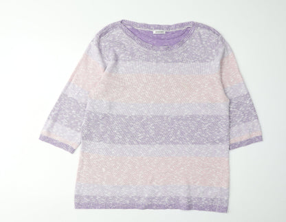 Damart Women's Multicoloured Striped Pullover Jumper L