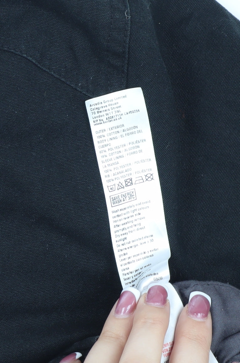 Mens UK Size S Burton Menswear Black Basic Jacket