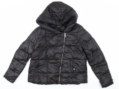 Mohito Women’s Black Puffer Jacket Size 10 Hooded