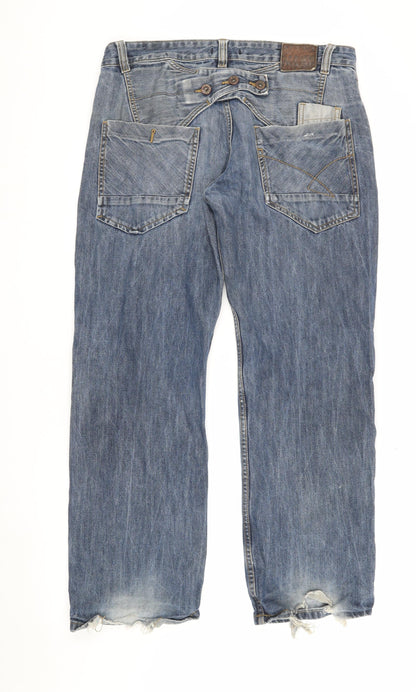 Firetrap Men's Blue Straight Jeans, Size S, 36W 30L