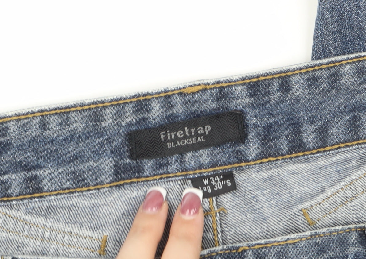 Firetrap Men's Blue Straight Jeans, Size S, 36W 30L