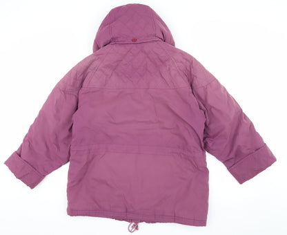 Trespass Girls Purple Parka Coat, Hooded, 12 Years