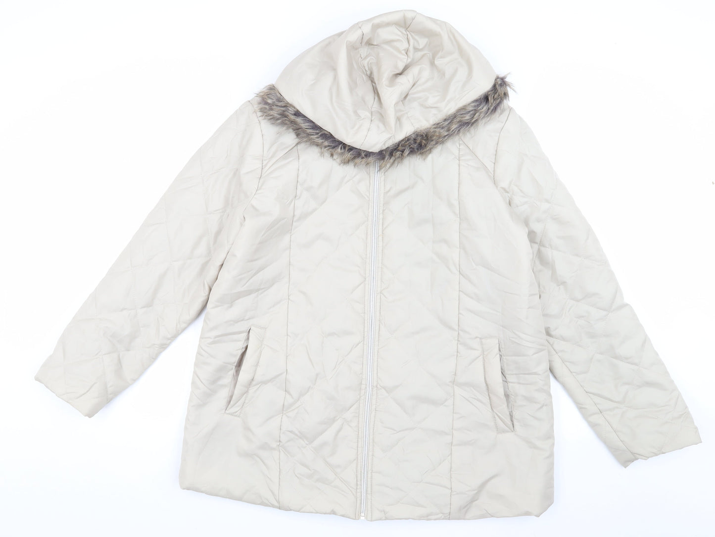 Anne De Lancay Women's Ivory Puffer Jacket M