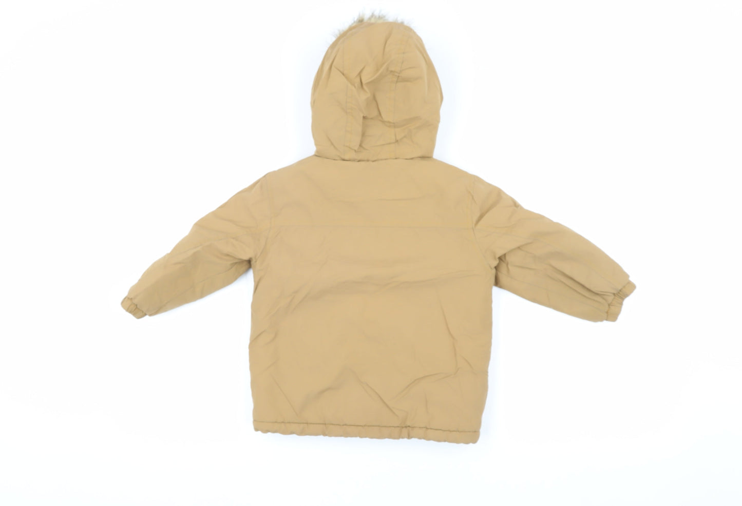 MNG Boys Beige Parka Coat 2-3 Years Hooded Winter Zip