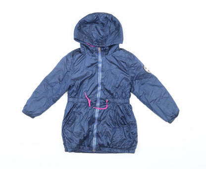 Next Girls Blue Parka Coat, 5 Years, Hooded and Zipped