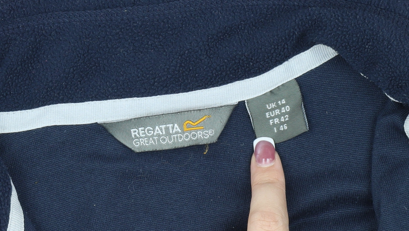 Regatta Women's Blue Henley 1/2 Zip Fleece Sweatshirt Size 14