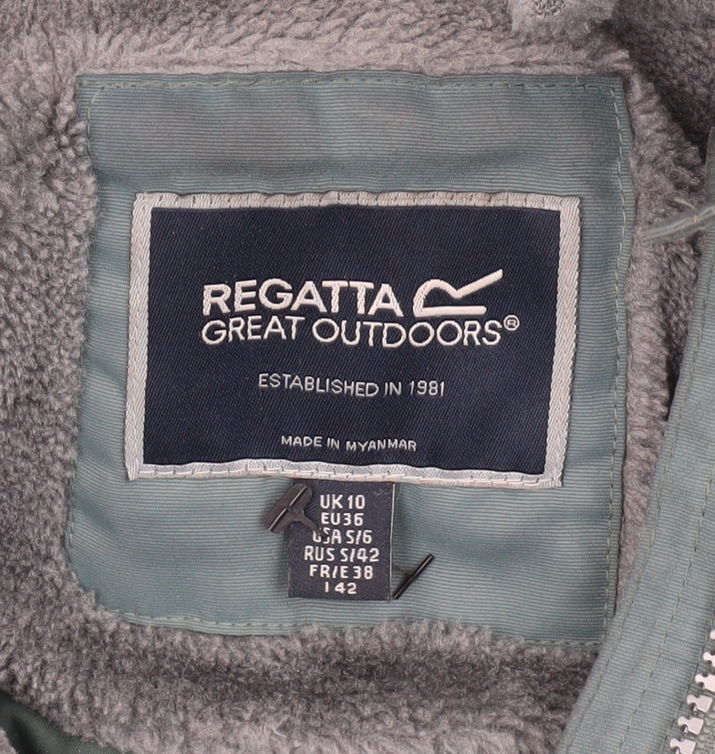 Womens UK Size 10 Regatta Green Parka Coat