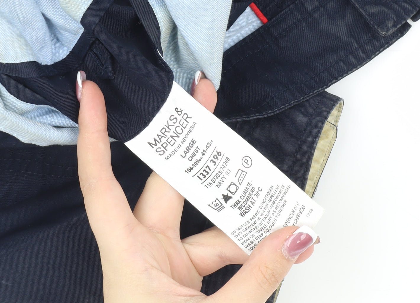 Mens UK Size L Marks and Spencer Blue Basic Jacket