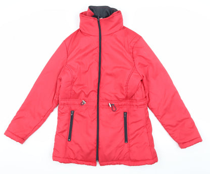 Womens UK Size S Anne De Lancay Red Puffer Jacket