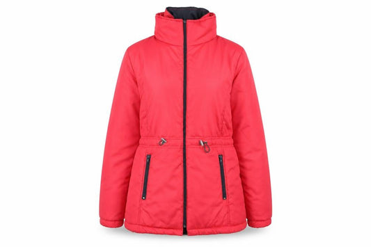 Front view of Anne De Lancay Women's Red Puffer Jacket S - Winter