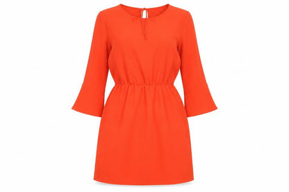 H&M Women Red Shift Dress Size 12, 3/4 Bell Sleeve
