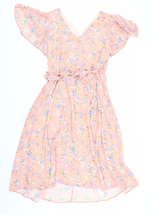 Dorothy Perkins Women's Pink Floral A-Line Dress