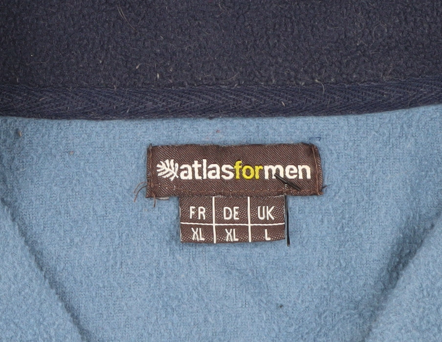 Mens UK Size XL Atlas For Men Blue 1/4 Zip Sweatshirt