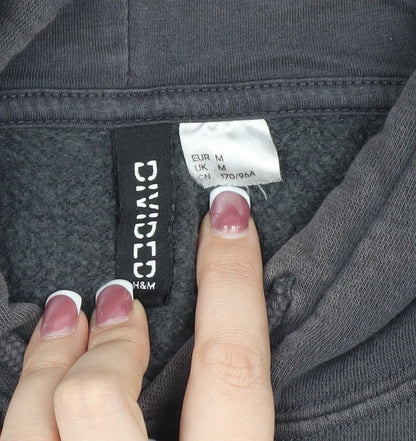 H&M Women's Black Graphic Hoodie, M, Pullover Style