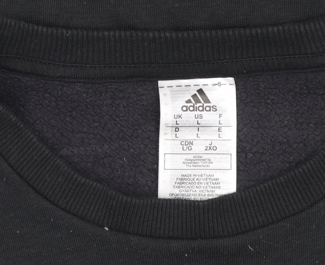 Adidas Men's Black Logo Sweatshirt - Size L