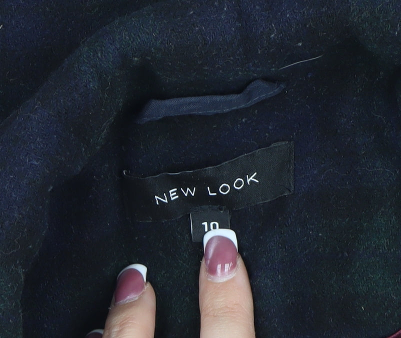 New Look Women's Multicoloured Plaid Blazer Size 10