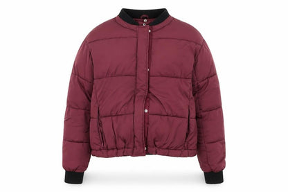 Front view of Nine by Savannah Miller Women's Red Puffer Jacket, size 8