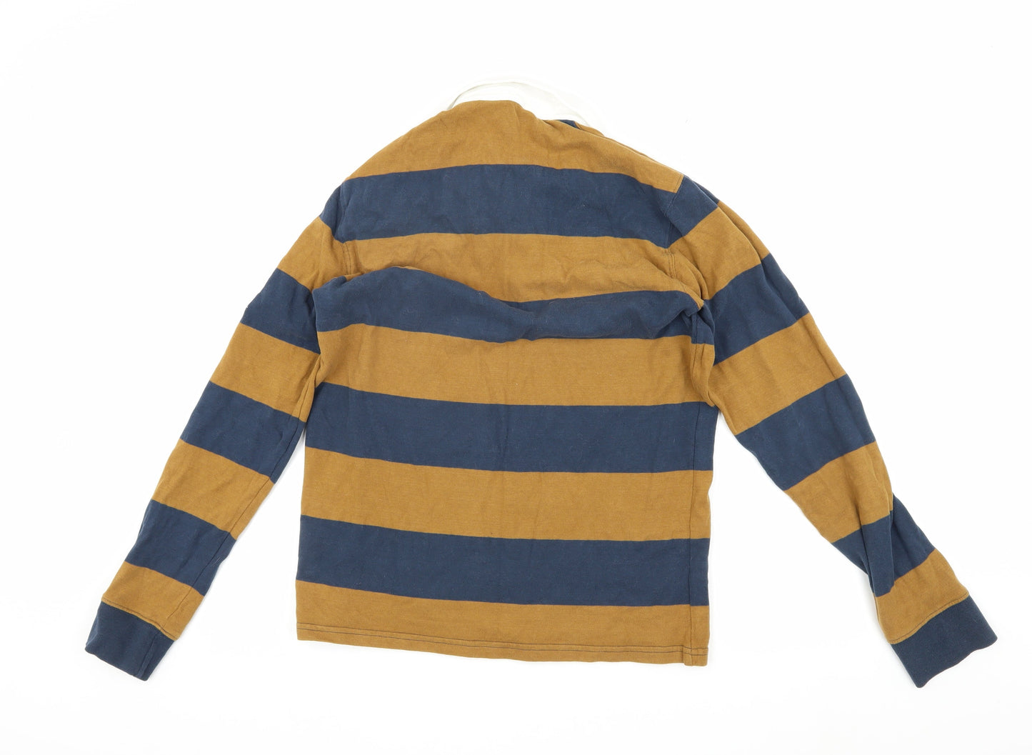 Next Men's Brown/Blue Striped Polo Shirt, S