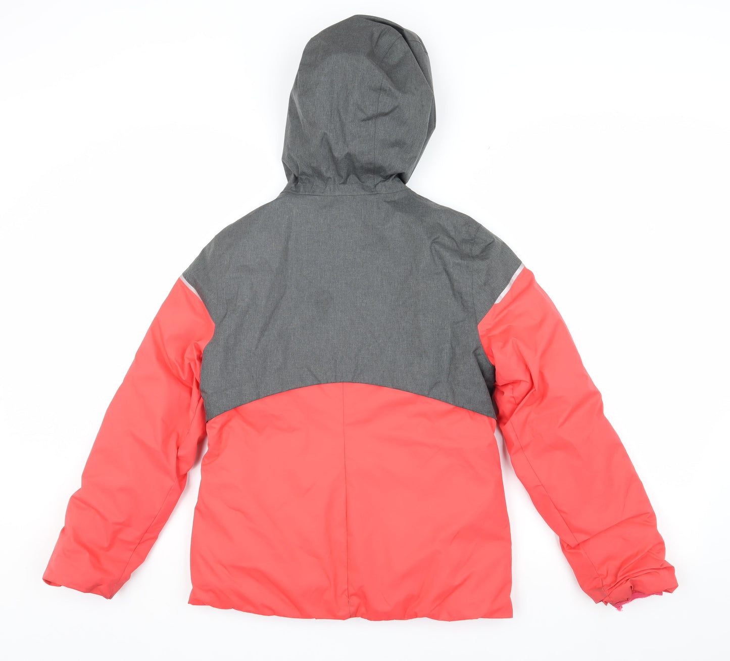 Quechua Girls Red and Grey Puffer Jacket, Size 10-11 Years