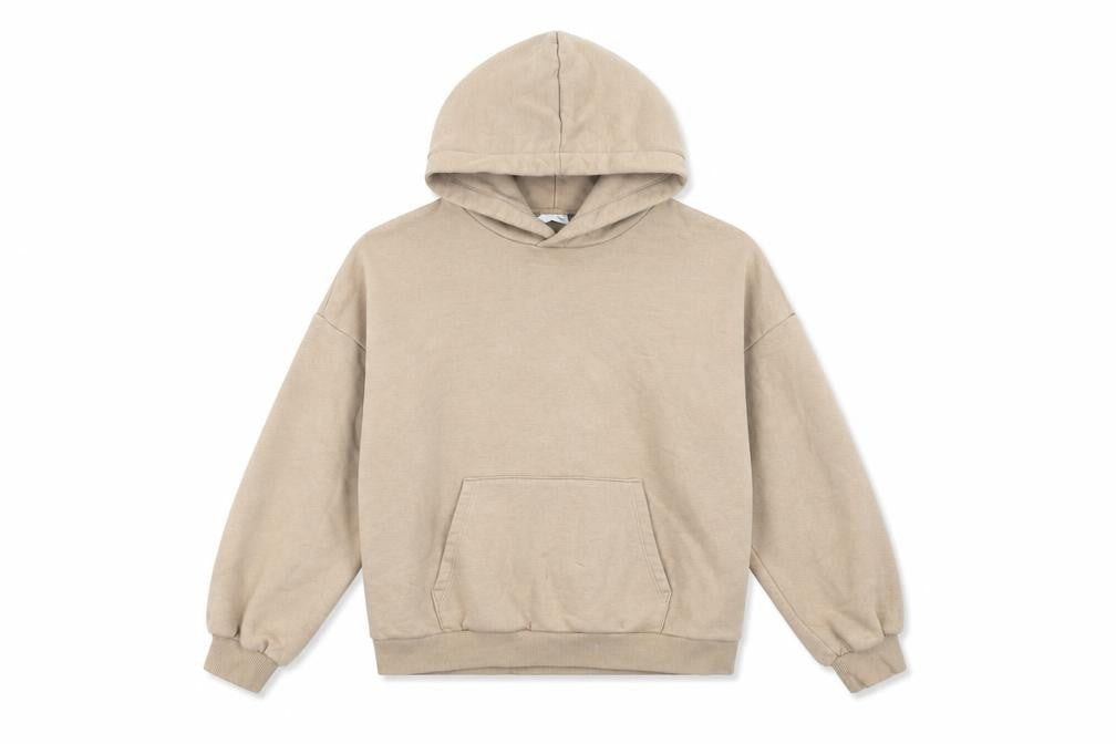 Front view of Marks & Spencer girls’ beige pullover hoodie 10-11 years