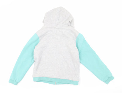 Saltrock Girls Grey Blue Hooded Jacket, 11-12 Years