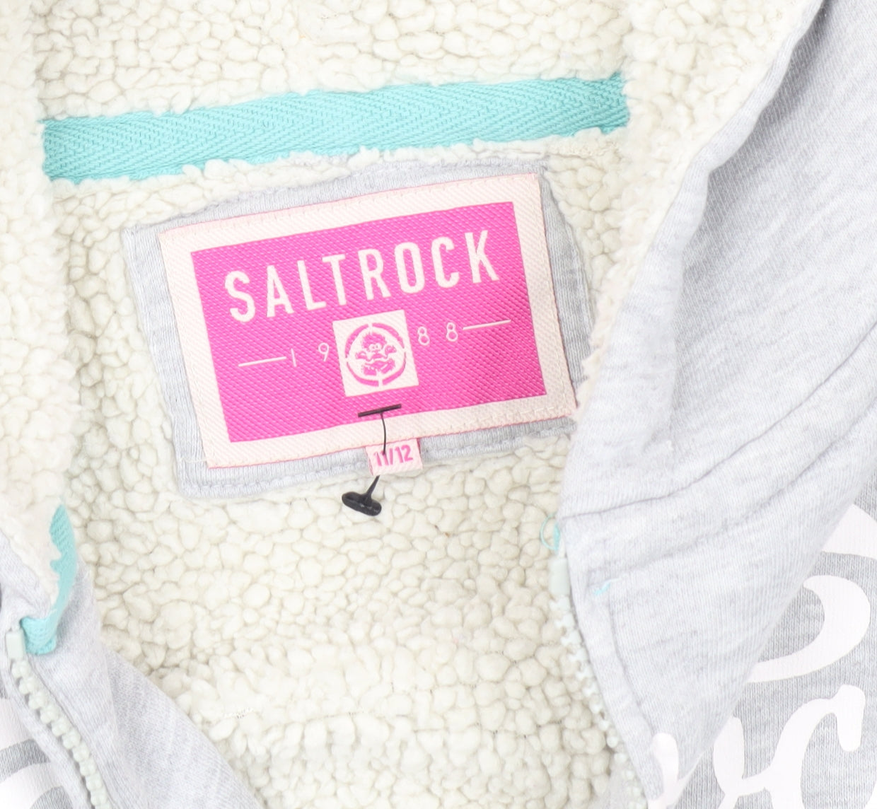 Saltrock Girls Grey Blue Hooded Jacket, 11-12 Years