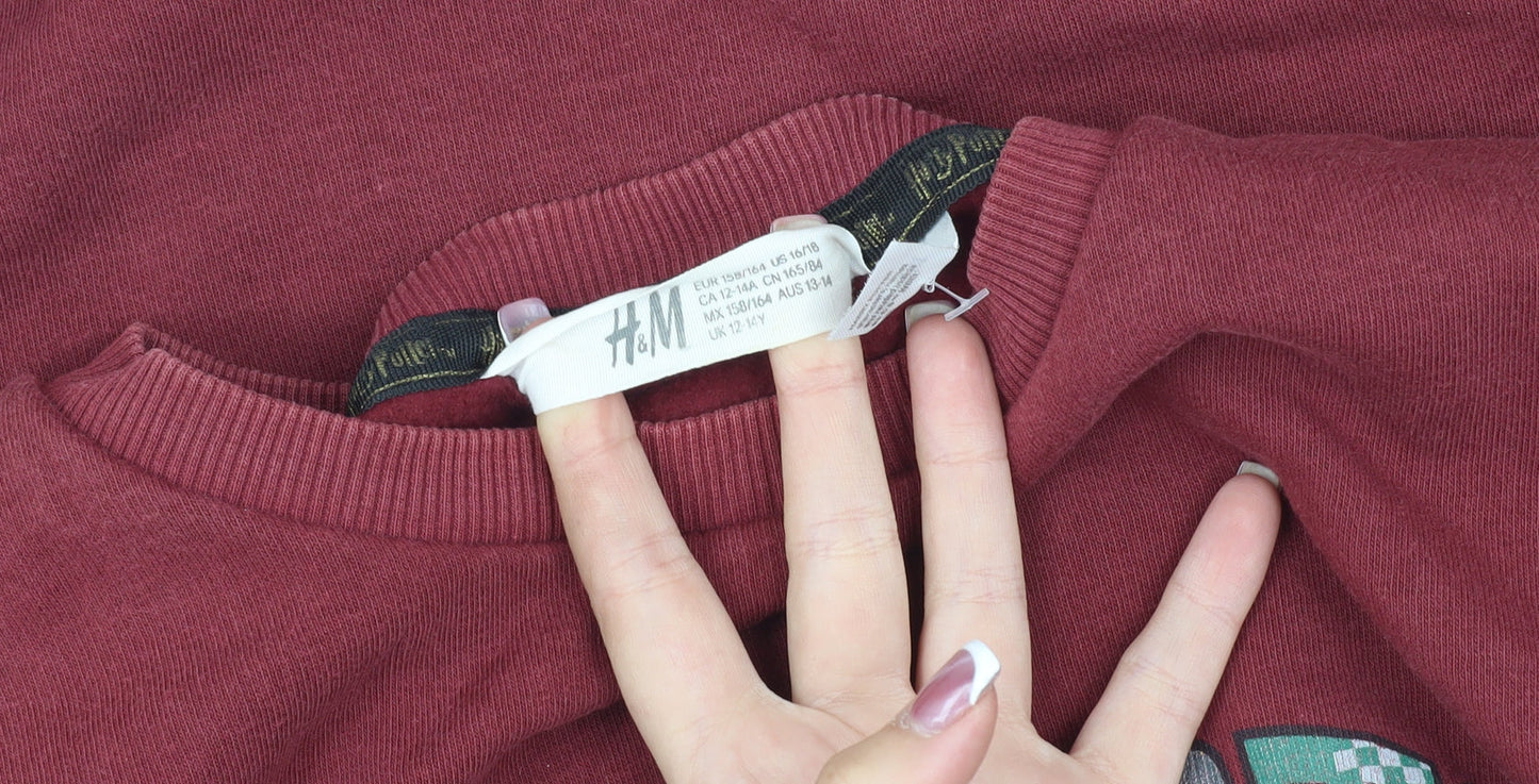 H&M Girls Red Hogwarts Sweatshirt 12-14 Years