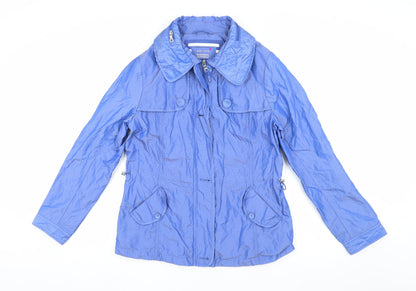 Womens UK Size 10 Marks and Spencer Blue Rain Coat