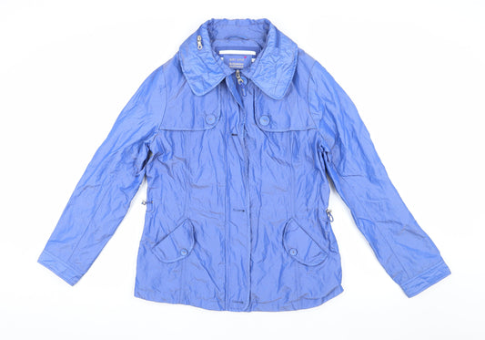 Womens UK Size 10 Marks and Spencer Blue Rain Coat