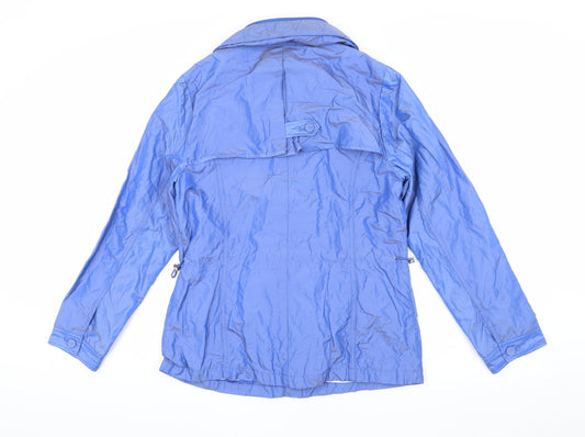 Womens UK Size 10 Marks and Spencer Blue Rain Coat