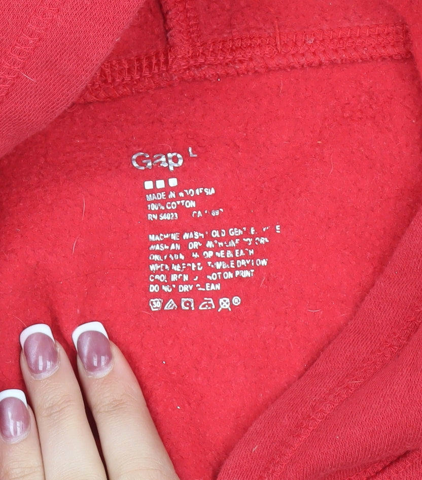 Mens UK Size L Gap Red Pullover Hoodie