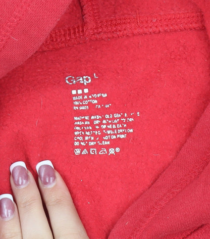 Mens UK Size L Gap Red Pullover Hoodie