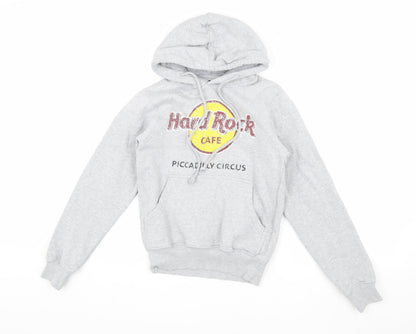 Unisex Adults UK Size XS Hard Rock Cafe Grey Pullover Hoodie