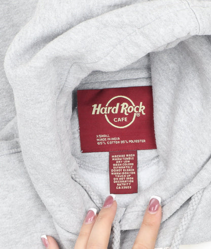 Unisex Adults UK Size XS Hard Rock Cafe Grey Pullover Hoodie