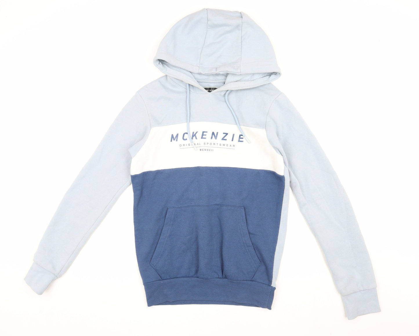 Mens UK Size XS McKenzie Blue Pullover Hoodie