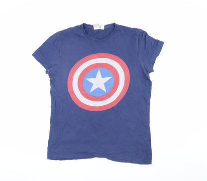 Marvel Men's Blue Captain America T-Shirt M
